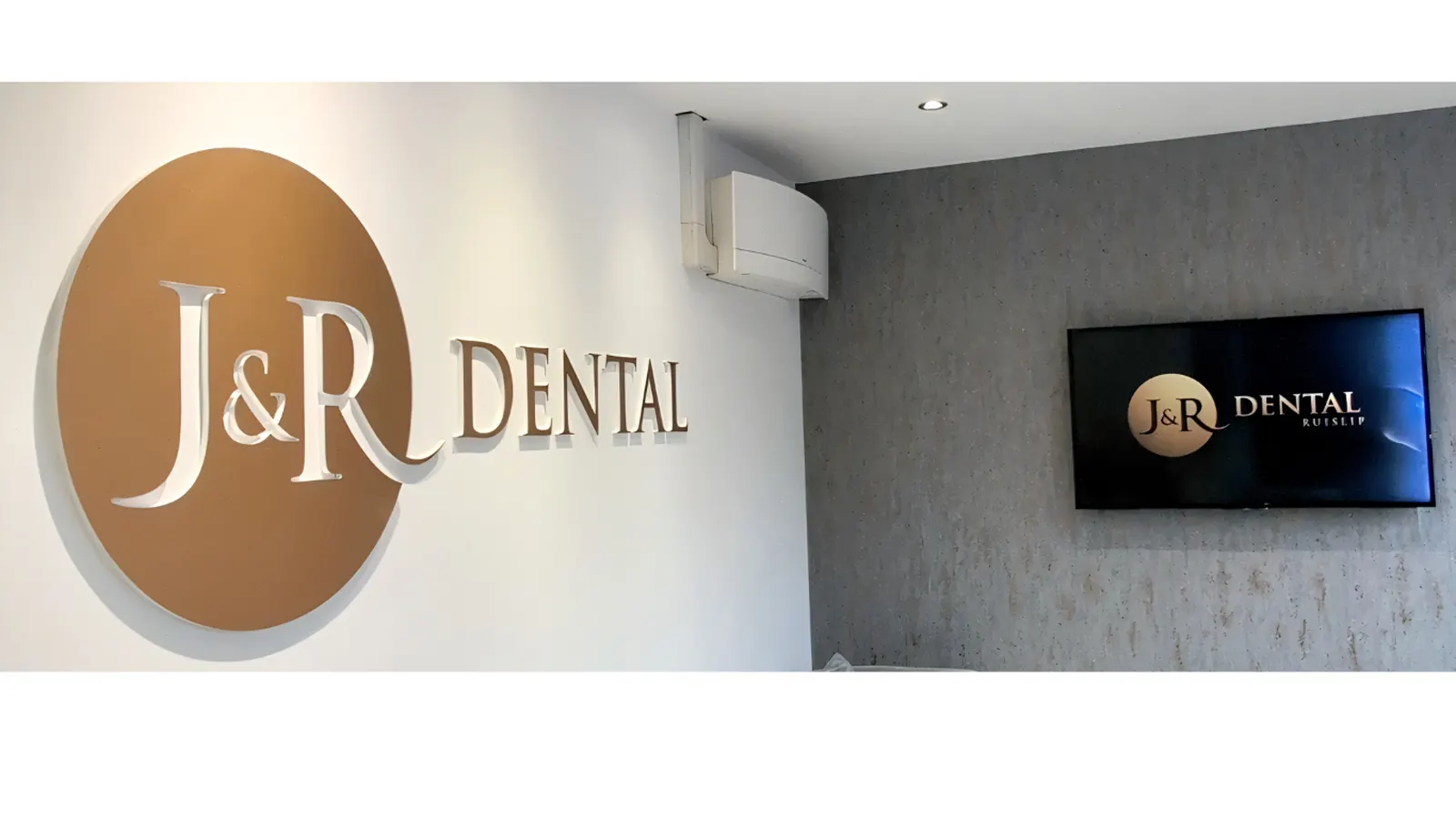 J&R Dental Ruislip branding in the practice.